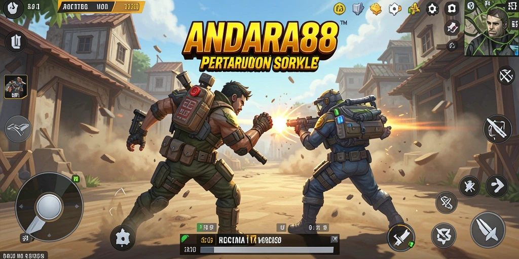 Tampilan seru gameplay ANDARA88 dalam pertempuran Battle Royale.