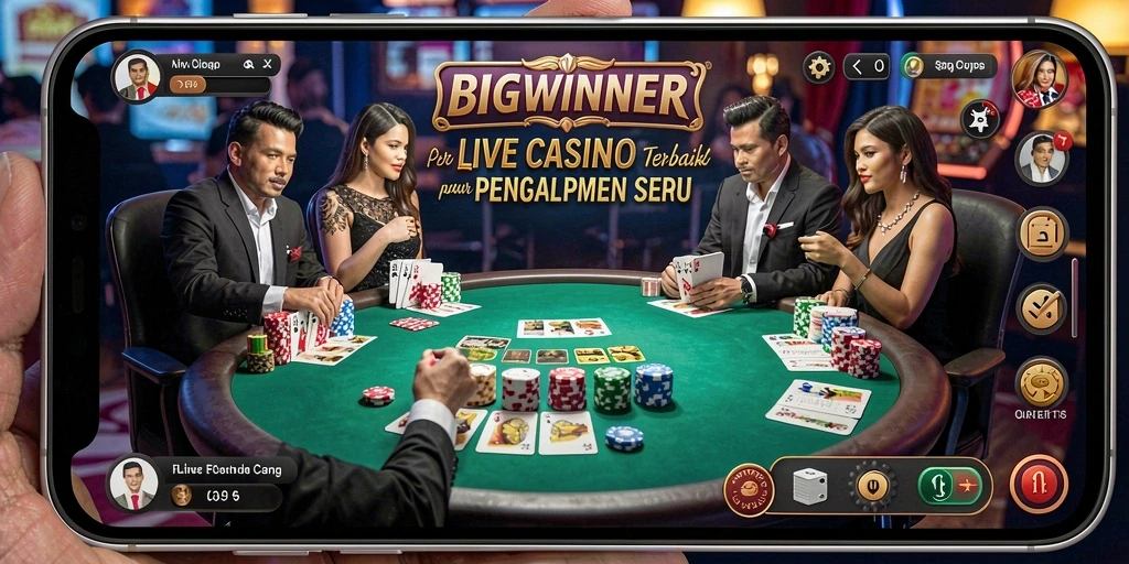 Tampilan gameplay seru BIGWINNER dalam suasana Live Casino.