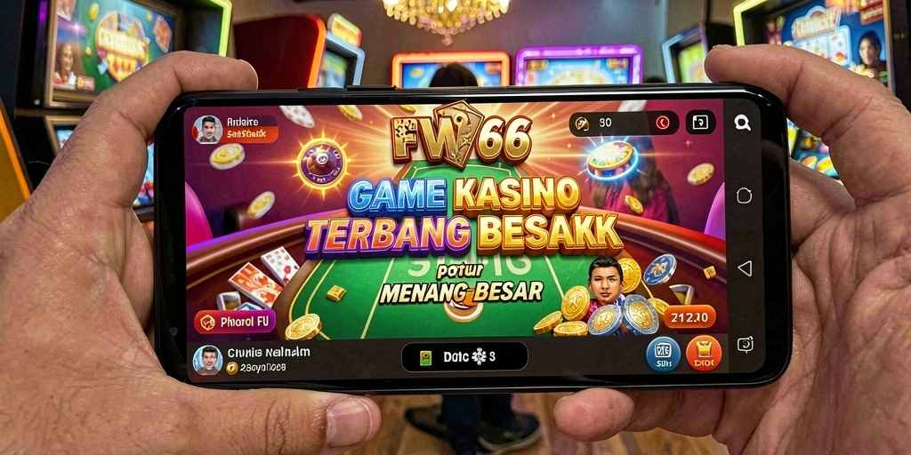 Screenshot utama FW66 menunjukkan gameplay kasino yang mendebarkan.
