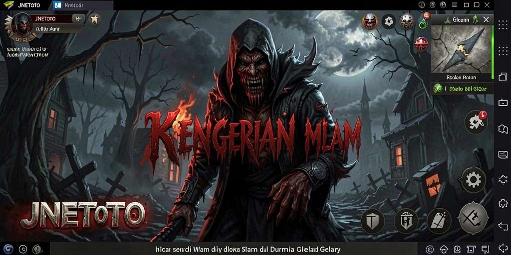 Tampilan gameplay menyeramkan dengan suasana menegangkan di JNETOTO.