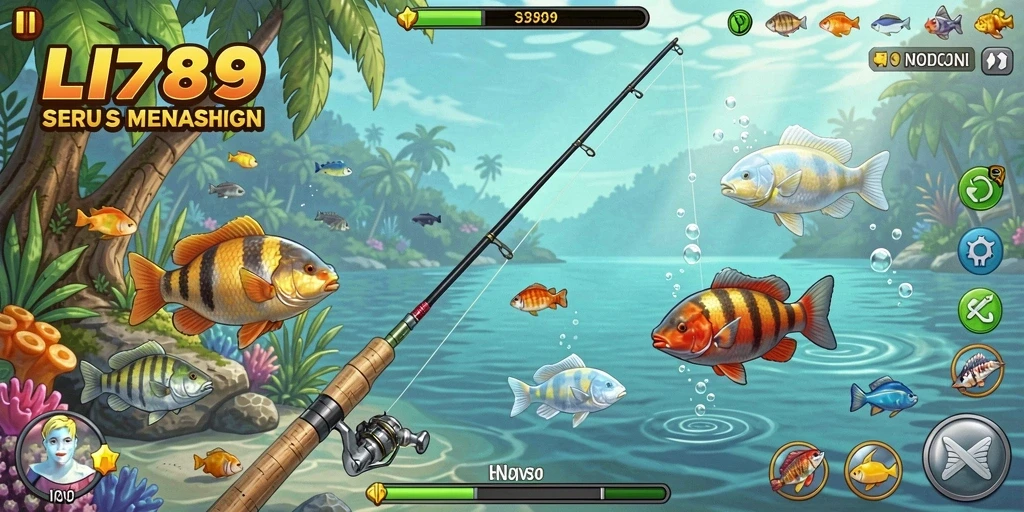 Tampilan gameplay LI789 dengan aksi memancing yang seru.