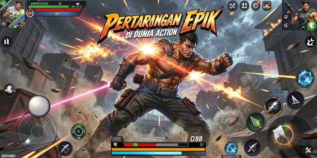 Tampilan gameplay action yang intens dan mendebarkan di LPO88.