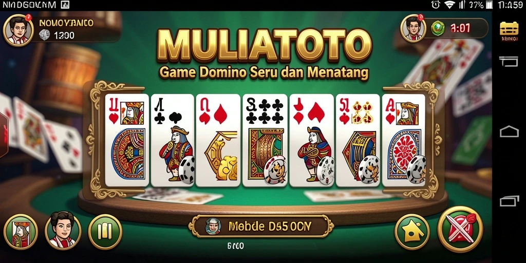 Tampilan gameplay seru dari MULIATOTO yang menghadirkan aksi domino.