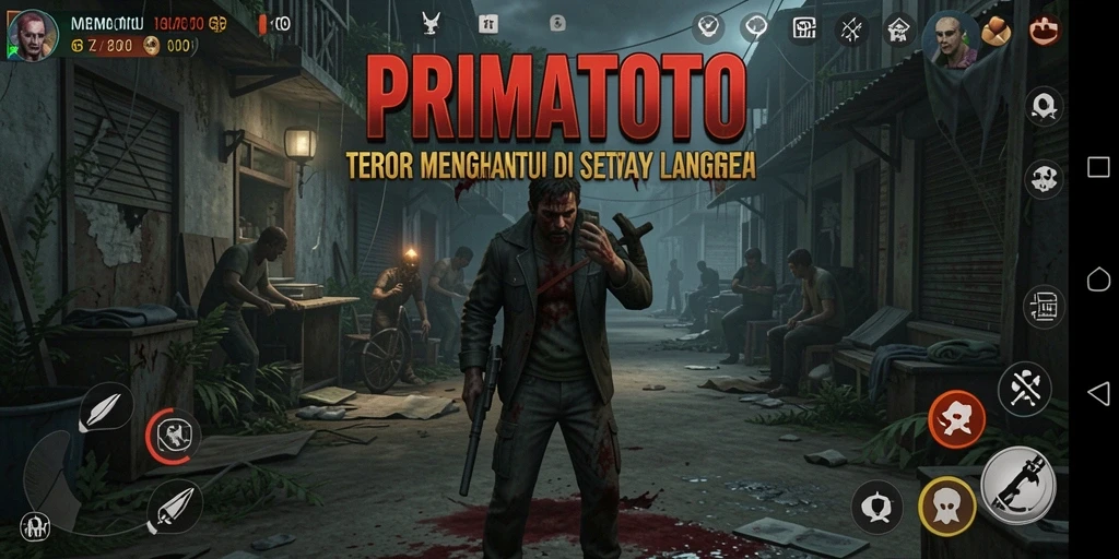 Screenshot gameplay PRIMATOTO yang menegangkan di lokasi angker.