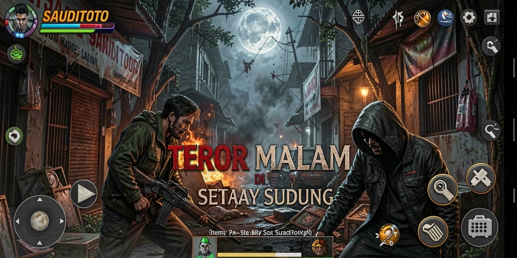 Tampilan Gameplay SAUDITOTO yang menakutkan dan mendebarkan.