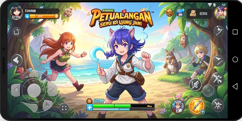 Tampilan gameplay ST789 yang mengesankan dengan karakter Anime ikonik.