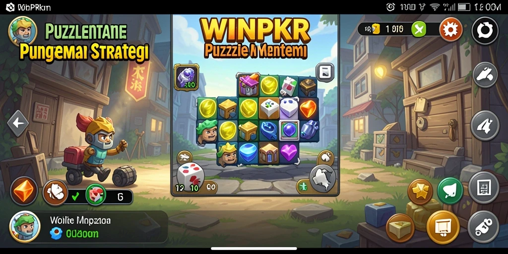 Tampilan gameplay menarik dari WINPKR dengan berbagai teka-teki.