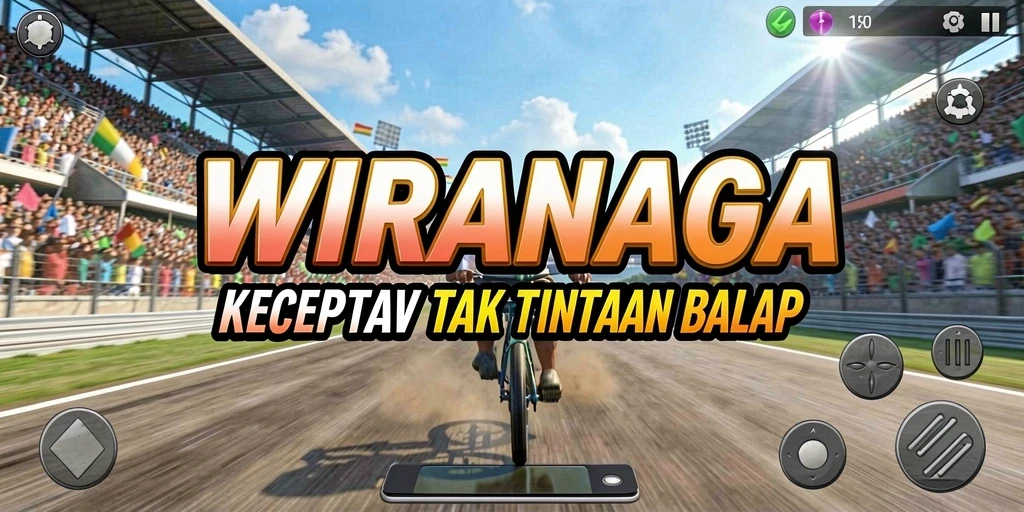 Screenshot gameplay menampilkan balapan motor yang seru dan mendebarkan.
