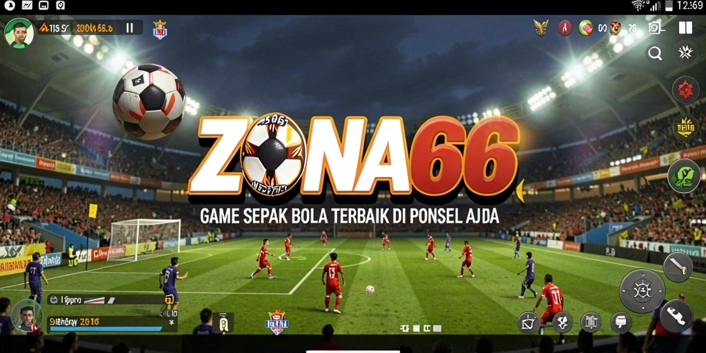 Tampilan gameplay menarik dari game sepak bola ZONA66.